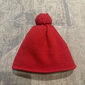 Vintage GoreTex Knit Winter Ski Hat Cap Pom Red Sz Small Medium‎ See Measurement